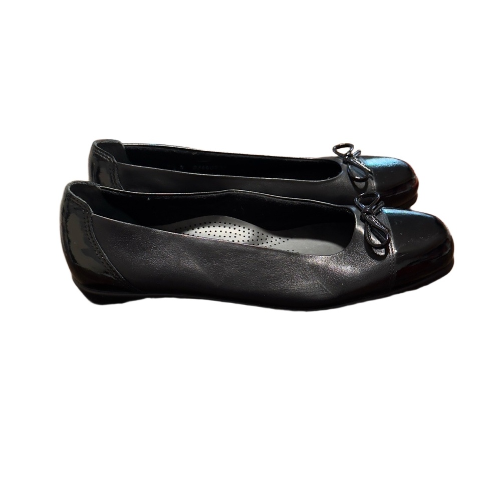SAS Womens Black Bow Accent Patent Leather Ballet Flats Size 7.5N Made In USA - Picture 5 of 8